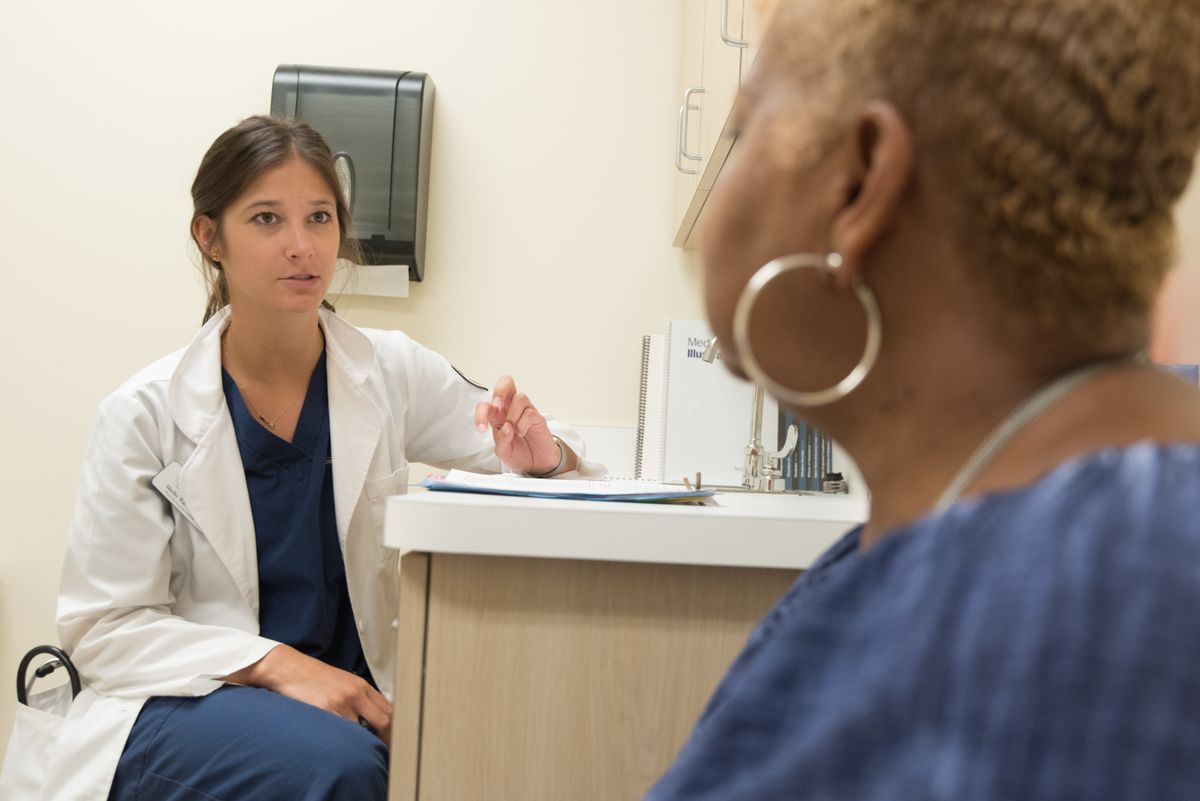 Doctor in consultation with patient at a medical clinic