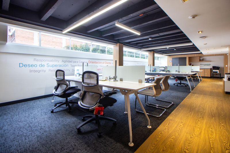 A well-lit, modern office space